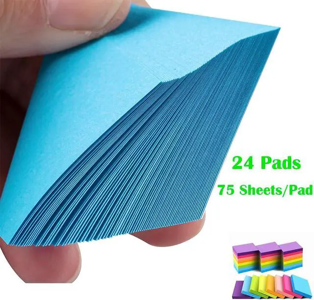 Alt view image 3 of 6 - Mini Sticky Notes 1.5x2 Inches, Bright Colors Self-Stick Pads | 24 Pack, 75 Sheets/Pad,1800 Sheets