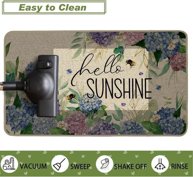 Alt view image 7 of 7 - Baccessor Spring Summer Doormat 17x29 inch, Hydrangea Welcome Door Mat Rug for Floor Non Slip Rubber Backing Holiday Decor for Indoor Outdoor