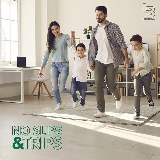 Alt view image 7 of 7 - Ledgebay Triangle Rug Gripper for Hardwood Floors, Rug Tape, 4 Pack | Adhesive Rubber Corner Pads, Low Profile Triangle Shape, for Hardwood, Laminate, Tile and Chair Mats