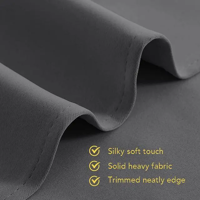 Alt view image 6 of 7 - NICETOWN Grey Kitchen Blackout Short Curtain Panels for Bedroom, 45 Inch Long Thermal Insulated Grommet Top Blackout Draperies and Drapes (2 Panels, W42 x L45 -Inch, Grey)