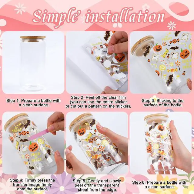 Alt view image 6 of 6 - UV DTF Cup Wrap - 20 Sheets Bible UV DTF Cup Wraps for 16 OZ Butterfly Flower Cross UVDTF Cup Wraps Motivational Christian UV DTF Transfer Stickers for Glass Cup Mug Wood DIY Crafts