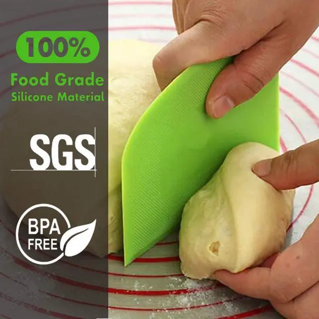 Alt view image 3 of 6 - SURDOCA Dough Scraper Bench Scraper - 3P 4.7x3.7" Plastic Flexible Bowl Scraper, Sharp Edge & Angles Cake Scraper. Non-Slip Bakeware Decorating Tools Sculpting & Modeling Tools - Pure White
