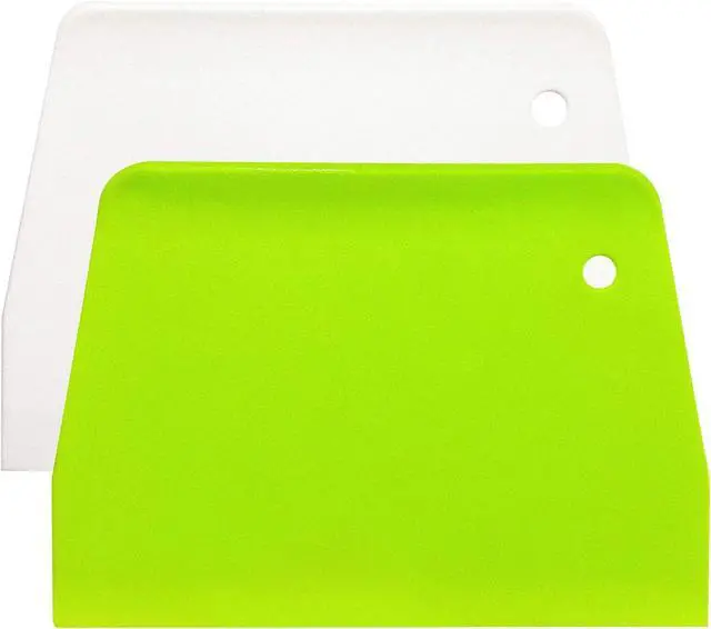 Main image of (2PCS) Dough Scraper Bowl Scraper Food safe Plastic Dough Cutter Flexible Plastic Scraper Practical Bench Scraper Multipurpose Food Scrappers for Bread Dough Cake Fondant Icing