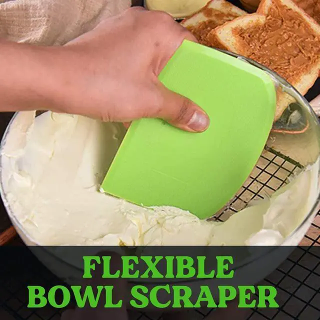 Alt view image 6 of 6 - SURDOCA Dough Scraper Bench Scraper - 3P 4.7x3.7" Plastic Flexible Bowl Scraper, Sharp Edge & Angles Cake Scraper. Non-Slip Bakeware Decorating Tools Sculpting & Modeling Tools - Pure White