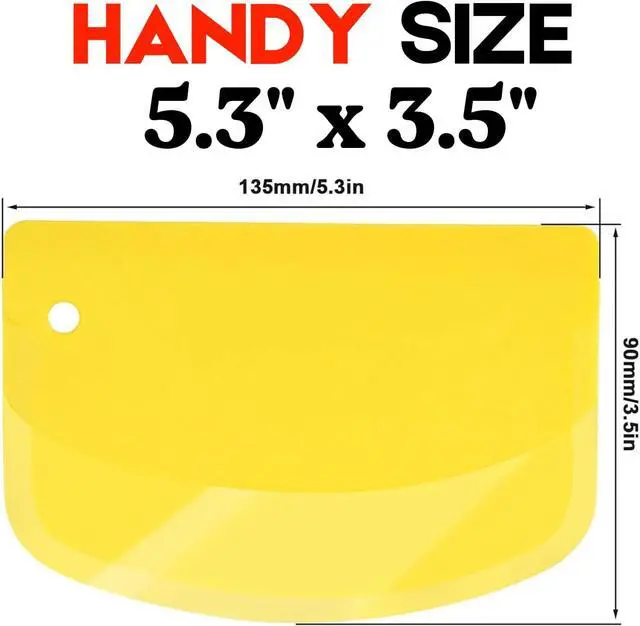 Alt view image 2 of 7 - Hard Bench Scraper Dough Scraper - SURDOCA 5.31x3.64'' BPA Free PP Plastic Pastry Bread Baking Making Tools, Cake Bowl Pastry Baking Supplies Cake Dough Fondant Icing Smoother, Green+Pink+White