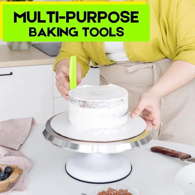 Alt view image 4 of 7 - Hard Bench Scraper Dough Scraper - SURDOCA 5.31x3.64'' BPA Free PP Plastic Pastry Bread Baking Making Tools, Cake Bowl Pastry Baking Supplies Cake Dough Fondant Icing Smoother, Green+Pink+White