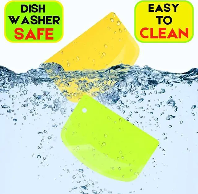 Alt view image 6 of 7 - Hard Bench Scraper Dough Scraper - SURDOCA 5.31x3.64'' BPA Free PP Plastic Pastry Bread Baking Making Tools, Cake Bowl Pastry Baking Supplies Cake Dough Fondant Icing Smoother, Green+Pink+White