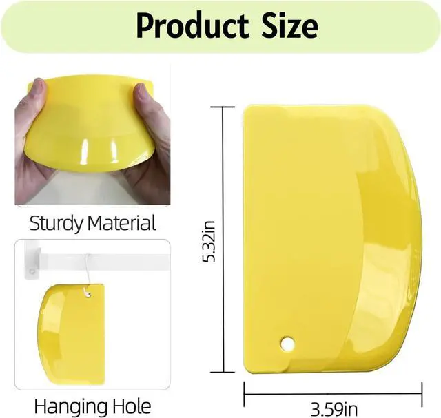 Alt view image 2 of 6 - Hard Dough Scraper 4 PCs PP Plastic Bench Scraper Food Scraper | Bowl Scraper,BPA Free Food-Safe,Multipurpose,Dough Cutter for Pastry Bake Cake Pizza,Bread Making, White, Green, Yellow, Pink