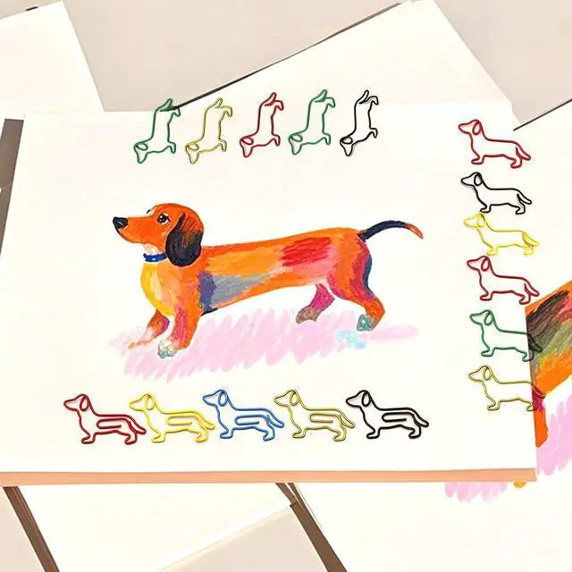 Alt view image 5 of 5 - 50 Pcs Cute Dachshund Dog Paper Clips, Dachshund Gifts for Women | Dachshund Office Supplies for Planners, Notebooks, Coworkers and Teachers