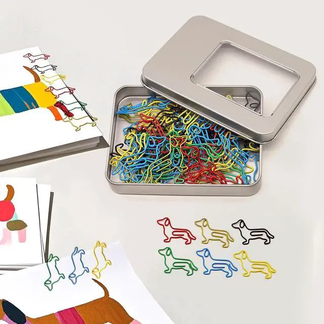 Alt view image 3 of 5 - 50 Pcs Cute Dachshund Dog Paper Clips, Dachshund Gifts for Women | Dachshund Office Supplies for Planners, Notebooks, Coworkers and Teachers