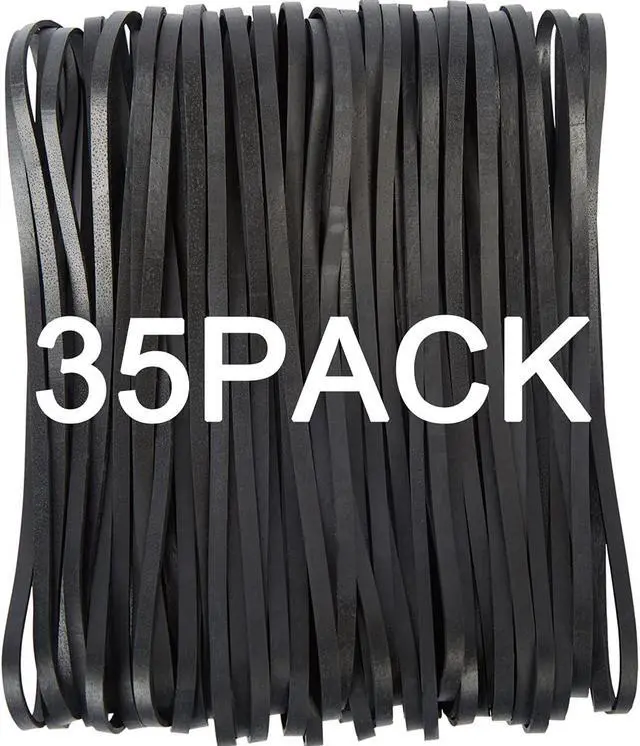 Alt view image 3 of 7 - Rubber Bands Long 12in Elastic Bands 35Pcs for Office Supplies Trash Cans | Heavy Duty Big Thick Strong Black Rubber Band for Trash Cans File Folders Litter Box Book
