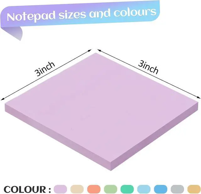 Alt view image 2 of 7 - Joyberg 18 Pads Sticky Notes, 3x3 Aesthetic Sticky Notes, 9 Colors of Neutral Notes for Office, School, Home Desks, and More, 50 Sheets/Pad