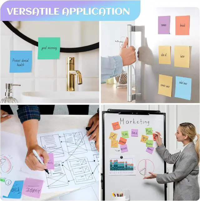 Alt view image 6 of 7 - Joyberg 18 Pads Sticky Notes, 3x3 Aesthetic Sticky Notes, 9 Colors of Neutral Notes for Office, School, Home Desks, and More, 50 Sheets/Pad
