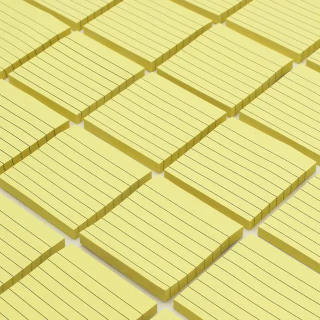 Alt view image 3 of 7 - Lined Sticky Notes, 3x3 Inch, 600 Sheets Self-Stick Notes, Easy to Post for School, Office, Notebook, Pastel Yellow Color, 100 Sheets/Pad