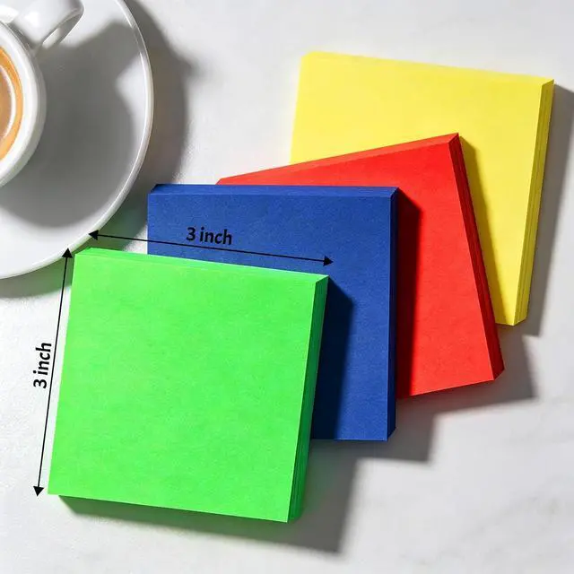 Alt view image 2 of 7 - Super Sticky Notes,6 Pads Self-Stick Note Pads 3 x 3 in,600 Sheets Total Sticky Notepad Bulk Post,Office Supplies,School Supplies,Christmas Decor (Red, 6 Pads Sticky Notes 3x3)