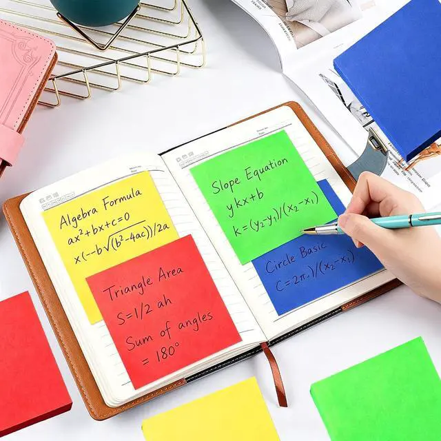 Alt view image 4 of 7 - Super Sticky Notes,6 Pads Self-Stick Note Pads 3 x 3 in,600 Sheets Total Sticky Notepad Bulk Post,Office Supplies,School Supplies,Christmas Decor (Red, 6 Pads Sticky Notes 3x3)