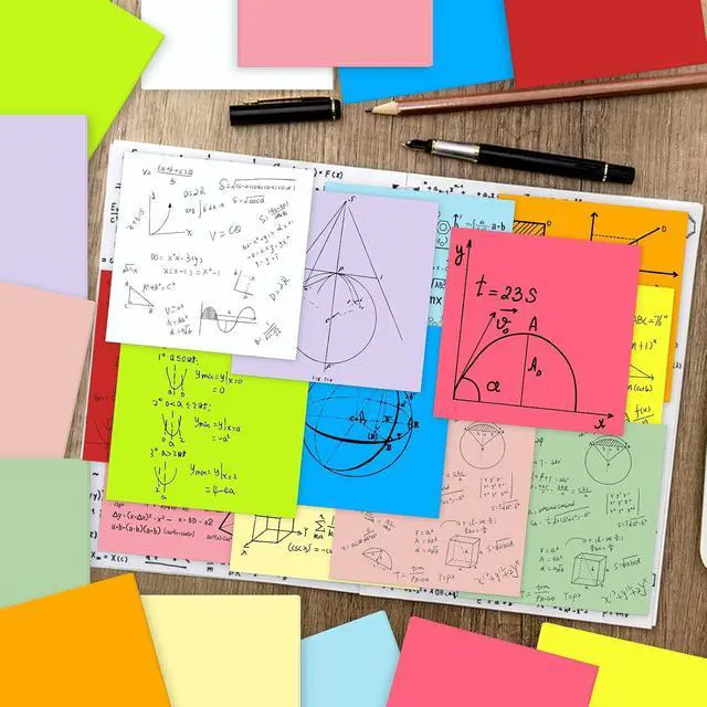 Alt view image 7 of 7 - Super Sticky Notes,6 Pads Self-Stick Note Pads 3 x 3 in,600 Sheets Total Sticky Notepad Bulk Post,Office Supplies,School Supplies,Christmas Decor (Red, 6 Pads Sticky Notes 3x3)