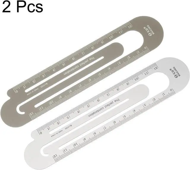 Alt view image 3 of 6 - HARFINGTON Straight Ruler 12cm Metric Bookmark Clip Ruler Metal Aluminum Alloy Scale on Both Sides Measuring Scale Tool for Measure Study Reading Classroom Office, Silver Tone & Brown