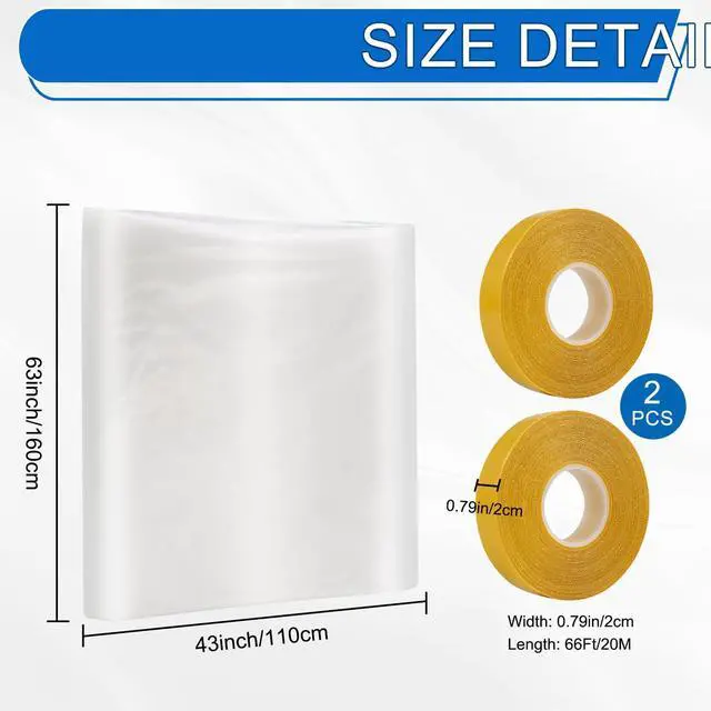 Alt view image 2 of 7 - Thermal Shrink Window Insulation Film Kit 5 Pack (47"x315") Heavy-Duty, Custom-Cut to Size | Blocks Drafts, Saves Energy | Easy DIY Install & Remove with Tape | Fits Home, Office, RV