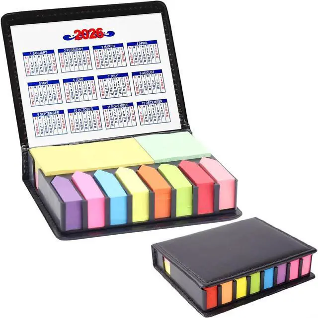 Main image of Sticky Notes Tabs for Page Markers, Colored Book Tabs for Annotating Books, 2000 Pieces Arrow Index Page Flags with PU Box (300g)