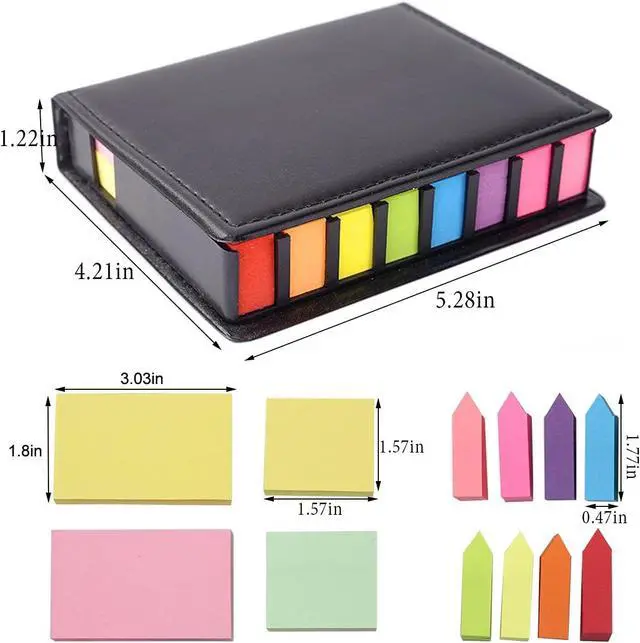 Alt view image 3 of 7 - Sticky Notes Tabs for Page Markers, Colored Book Tabs for Annotating Books, 2000 Pieces Arrow Index Page Flags with PU Box (300g)