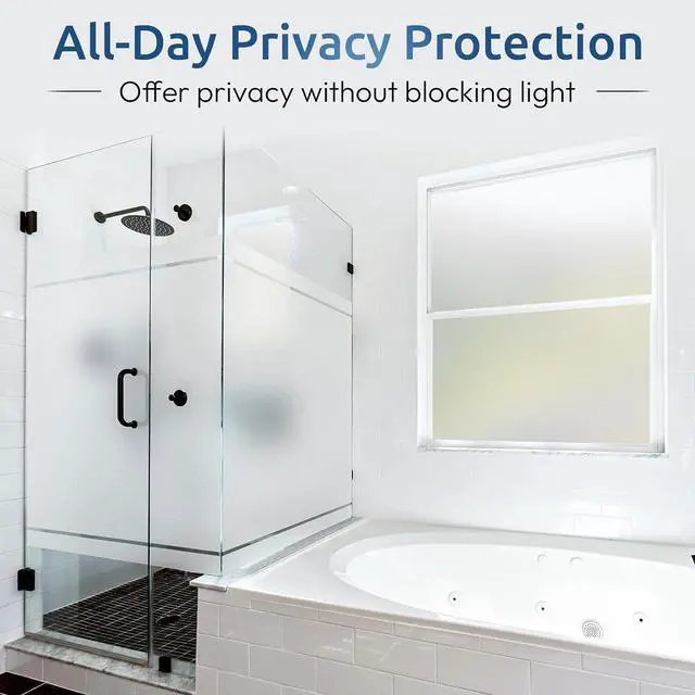 Alt view image 3 of 7 - rabbitgoo Window Privacy Film with Tools, Pure, 17.5" x 78.7" | Frosted Glass Decorative UV Blocking Heat Control Static Cling Removable Bathroom Bedroom Door Home Coverings