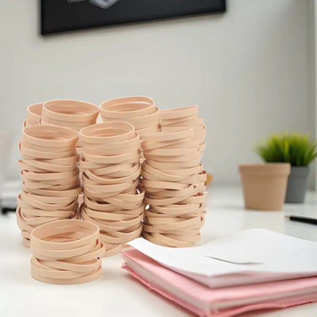 Alt view image 5 of 7 - YOUOWO Rubber Bands Size #64 Beige 80pcs Elastic Rubber Bands for Office Supplies home school