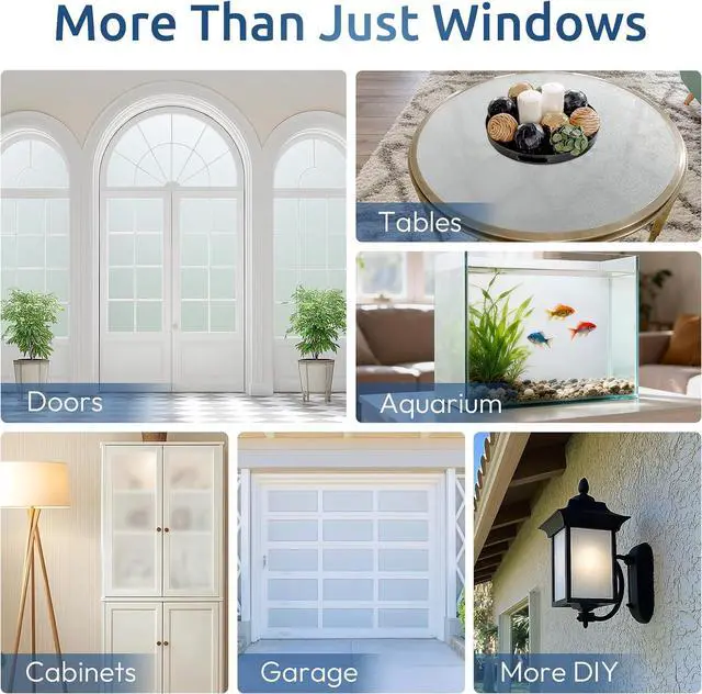 Alt view image 7 of 7 - rabbitgoo Window Privacy Film with Tools, Pure, 17.5" x 78.7" | Frosted Glass Decorative UV Blocking Heat Control Static Cling Removable Bathroom Bedroom Door Home Coverings