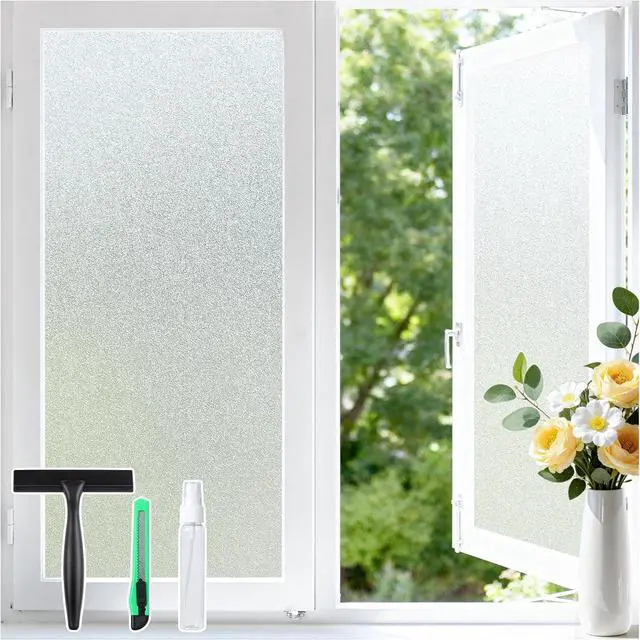 Main image of Haton Frosted Window Privacy Film with Tools, Static Cling for Glass, Pure | Removable Window Tint for Home, Anti-UV & Glare, Heat Blocking, All-Day Privacy for Home Office Bathroom, 17.5" x 78.7"