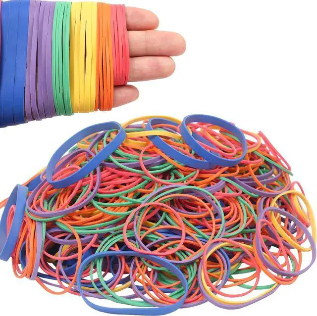 Main image of Rubber Bands Assorted Size 0.4lb Size64 Size33 Size32 Size19 Size18 Size16 | Colourful Wide Small 6 Sizes Rubber Bands Office Supplies Home