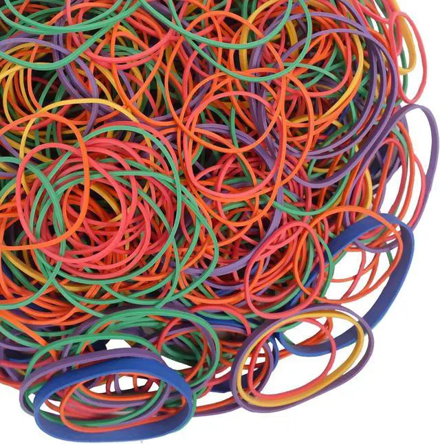 Alt view image 3 of 4 - Rubber Bands Assorted Size 0.4lb Size64 Size33 Size32 Size19 Size18 Size16 | Colourful Wide Small 6 Sizes Rubber Bands Office Supplies Home