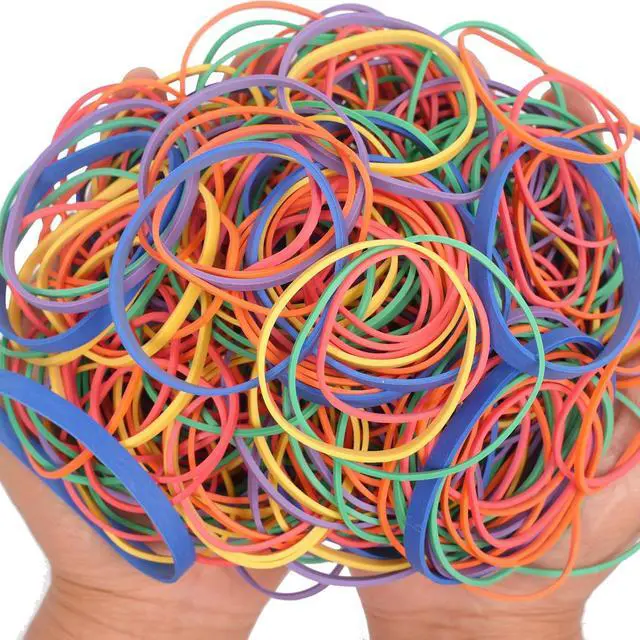Alt view image 2 of 4 - Rubber Bands Assorted Size 0.4lb Size64 Size33 Size32 Size19 Size18 Size16 | Colourful Wide Small 6 Sizes Rubber Bands Office Supplies Home
