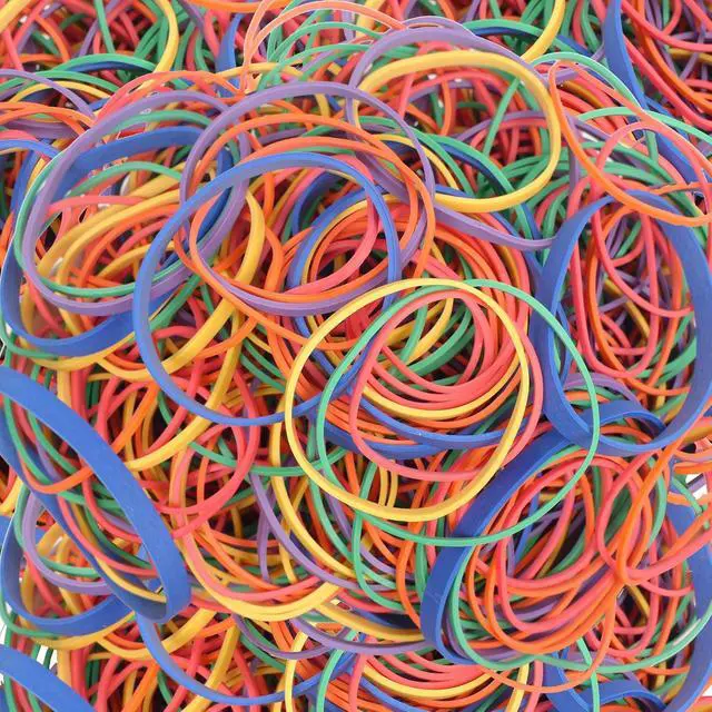 Alt view image 4 of 4 - Rubber Bands Assorted Size 0.4lb Size64 Size33 Size32 Size19 Size18 Size16 | Colourful Wide Small 6 Sizes Rubber Bands Office Supplies Home