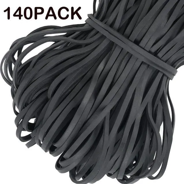 Alt view image 4 of 6 - Rubber Bands Size 117B Black 140 Pcs, Heavy Duty Big Large Elastic Bands | for Office Supplies File Folders Box for Trash Cans Trash Can Bands Fits 8-33 Gallon 7in