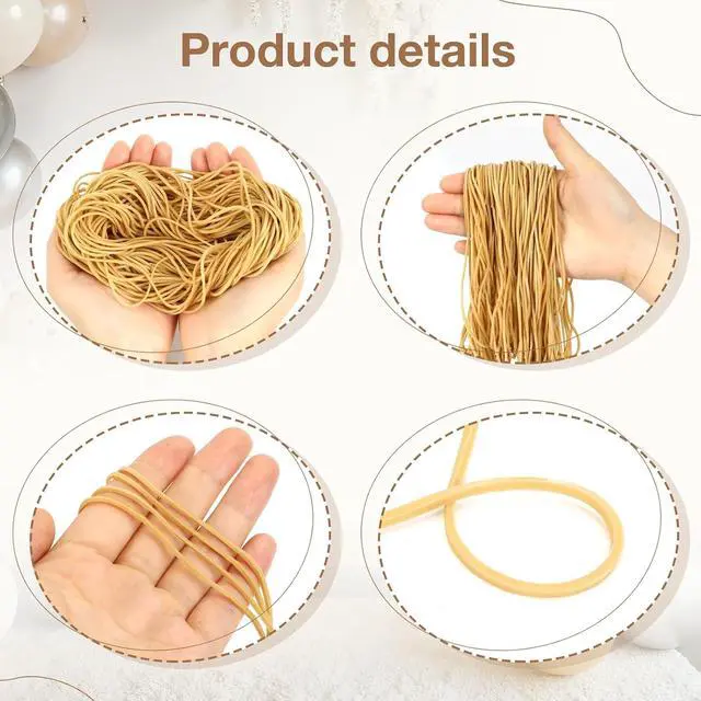 Alt view image 4 of 7 - 260Pcs Long Rubber Bands for Balloon Arch, Size #117A | Stretchy Elastic Ligas for DIY Wedding, Birthday & Shower Decorations - Large Rubber Bands for Office Trash Cans File Folders