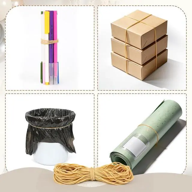 Alt view image 6 of 7 - 260Pcs Long Rubber Bands for Balloon Arch, Size #117A | Stretchy Elastic Ligas for DIY Wedding, Birthday & Shower Decorations - Large Rubber Bands for Office Trash Cans File Folders