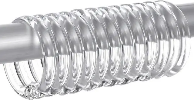 Main image of 12PCS Clear Plastic Round Shower Curtain Hook Rings Rust Proof | O Shape Shower Curtain Ring Hooks Hangers Smooth Sturdy for Bathroom Curtains Rod and Liner, Easy to Snap Closure