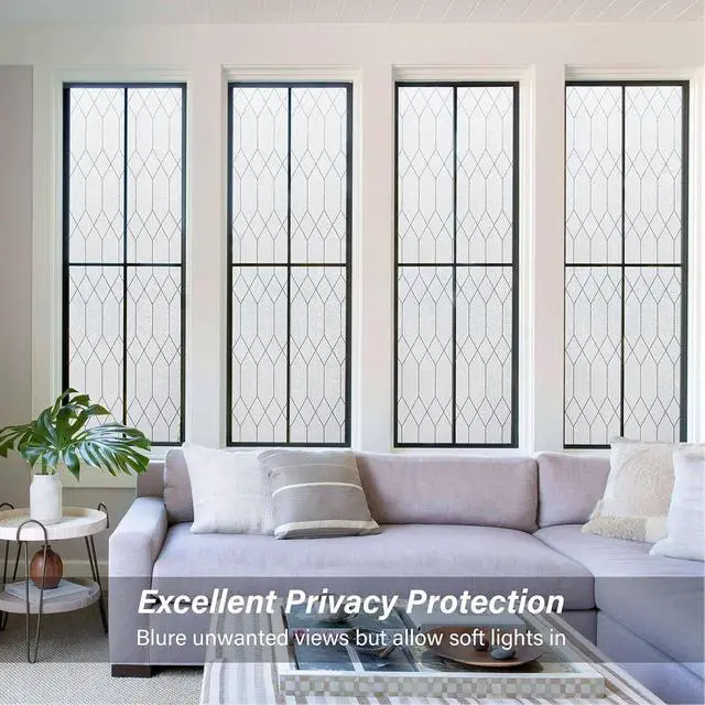 Alt view image 2 of 7 - Kromapolis Frosted Privacy Film Static Cling Non-Adhesive 17.5 x 78.7 inch | Anti UV Heat Blocking, Removable No Glue, Decorative Frost Covering for Bathroom Home Office Glass Doors