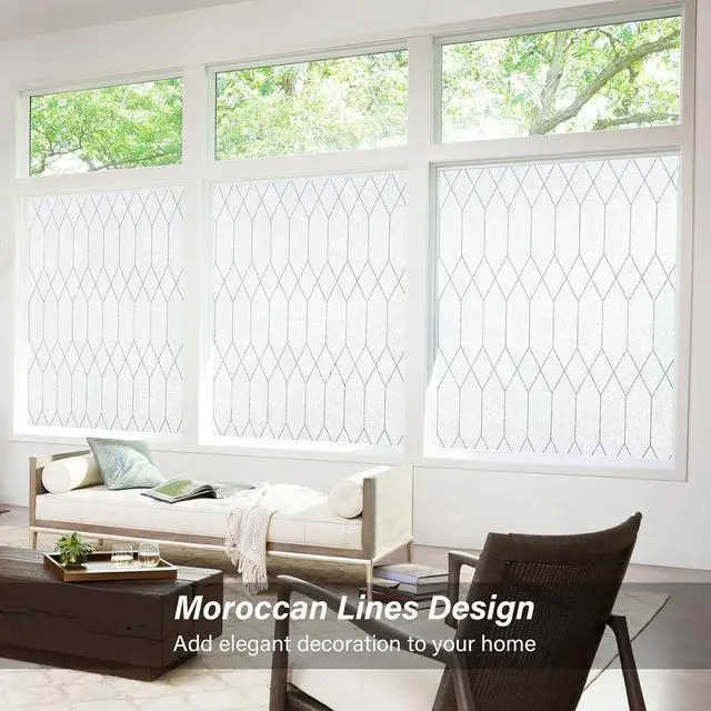 Alt view image 5 of 7 - Kromapolis Frosted Privacy Film Static Cling Non-Adhesive 17.5 x 78.7 inch | Anti UV Heat Blocking, Removable No Glue, Decorative Frost Covering for Bathroom Home Office Glass Doors