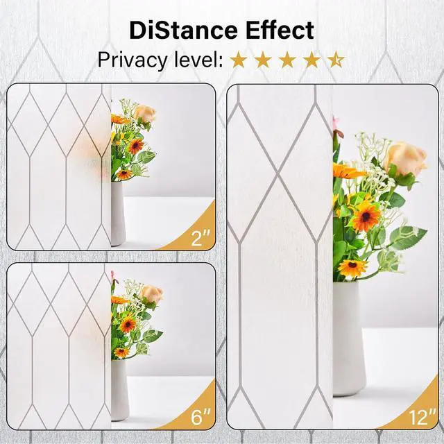 Alt view image 6 of 7 - Kromapolis Frosted Privacy Film Static Cling Non-Adhesive 17.5 x 78.7 inch | Anti UV Heat Blocking, Removable No Glue, Decorative Frost Covering for Bathroom Home Office Glass Doors