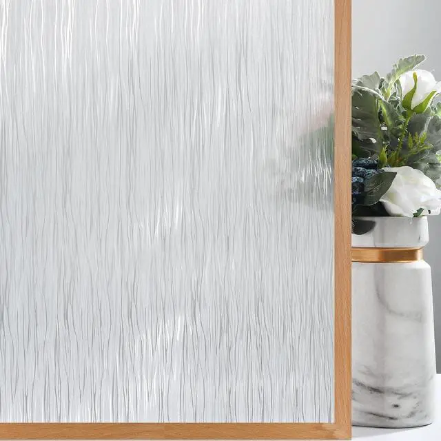 Main image of VELIMAX Frosted Window Privacy Film Non Adhesive Window Cling Removable Glass Covering Clear Water Opaque Window Film for Home Anti UV 17.7x78.7 inches