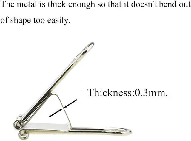 Alt view image 3 of 6 - HAHIYO Binder Clips Paper Clamps Spring Steel Sturdy Medium 1.26 inches Width 0.39 Inch Capacity No Sharp Edges Heavy Duty Tight Grip Reusable Silver Metal Bright Finish for Home Office School 13 Pack