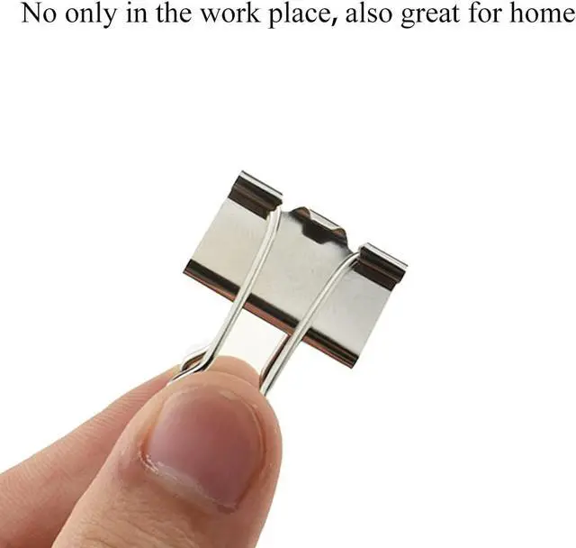 Alt view image 4 of 6 - HAHIYO Binder Clips Paper Clamps Spring Steel Sturdy Medium 1.26 inches Width 0.39 Inch Capacity No Sharp Edges Heavy Duty Tight Grip Reusable Silver Metal Bright Finish for Home Office School 13 Pack