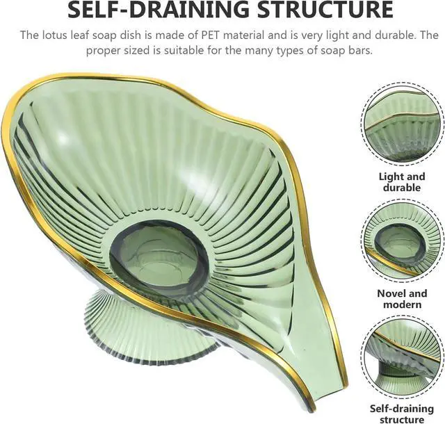 Alt view image 4 of 7 - Kichvoe Self Draining Soap Holder Decorative Soap Dish with Drainage Bathroom Tray for Sink Kitchen Counter Jewelry Dish 6.29 X 3.74 X 2.95 in