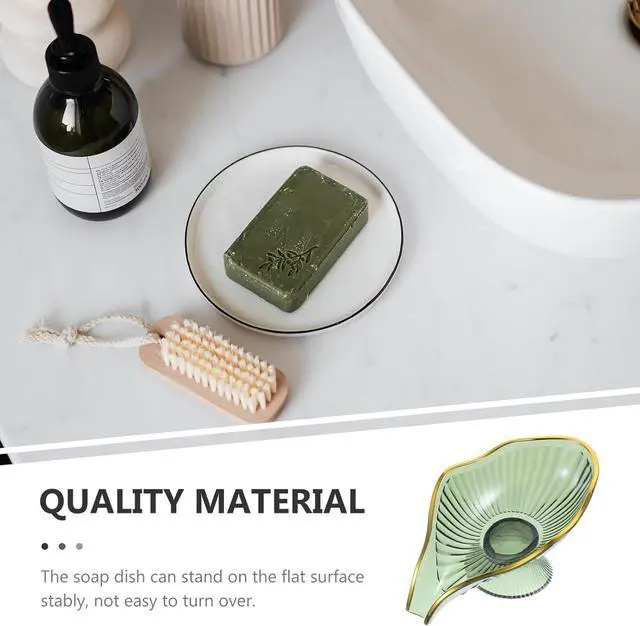Alt view image 6 of 7 - Kichvoe Self Draining Soap Holder Decorative Soap Dish with Drainage Bathroom Tray for Sink Kitchen Counter Jewelry Dish 6.29 X 3.74 X 2.95 in