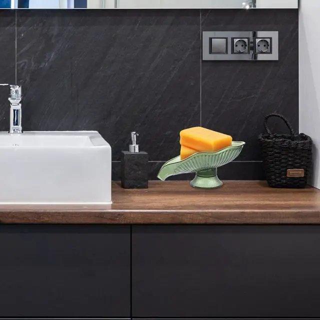 Alt view image 3 of 7 - Kichvoe Self Draining Soap Holder Decorative Soap Dish with Drainage Bathroom Tray for Sink Kitchen Counter Jewelry Dish 6.29 X 3.74 X 2.95 in