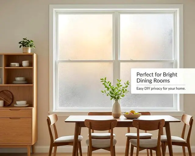 Alt view image 5 of 7 - Crystal Etched Window Film Privacy No Glue Anti UV Removable 17.5x78.7in | Cover Decal Tint Decor Office Apartment Balcony Sun Blocking Light Filtering Glare Reduction Heat Control