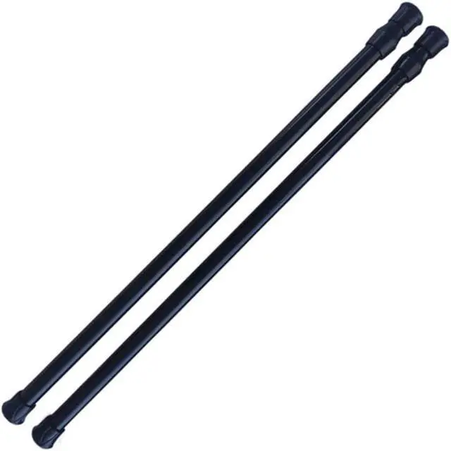 Main image of Tension Curtain Rod for Window Cupboard Closet, Black Extendable Adjustable 15.7-28 inch Short Spring Tension Rods for Bathroom Bars Wardrobe DIY Projects (2 Pack)