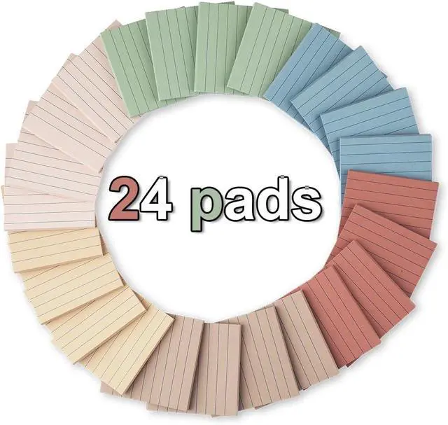 Alt view image 2 of 7 - (24 Pack) Lined Sticky Notes 3x3 in,Vintage Notepads with Lines | Ruled Stickies,Super Sticking Power,Office School Memo Note Pads,Post on Windows Doors,Recyclable,Easy to Write on