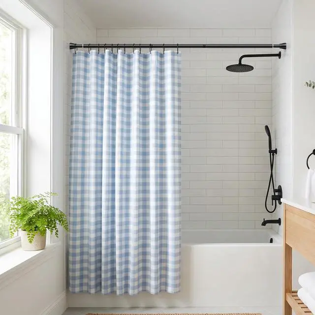 Alt view image 7 of 7 - Tension Curtain Rod 40 to 73 inches 1PCS,Shower Curtain Rods No Drilling | Black Expandable Rods Adjustable Curtain Rods for Window, Wardrobe, Doorway, Kitchen